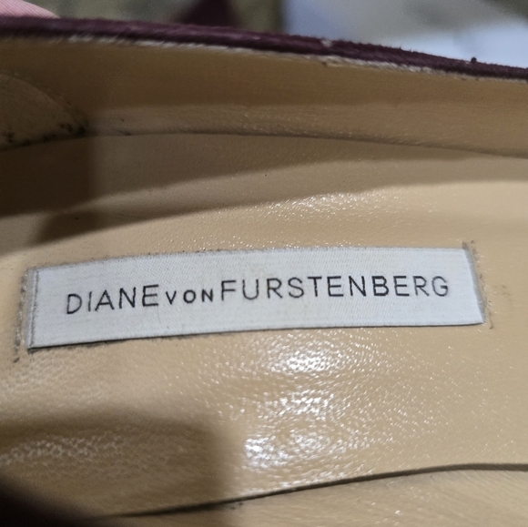Diane Von Furstenberg Lille D'Orsay Suede Pumps Purple Size 7 - Picture 7 of 7